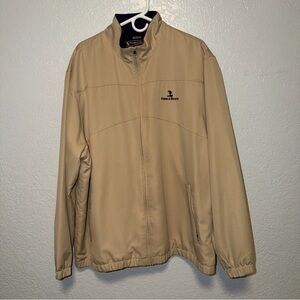 Pebble Beach Tan Windbreaker Jacket full zip water resistant